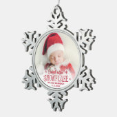 初めてのクリスマスで最も可愛い小さなスノーフレーク写真スノー スノーフレークピューターオーナメント (右)