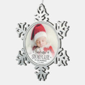 初めてのクリスマスで最も可愛い小さな雪片の写真 スノーフレークピューターオーナメント (右)
