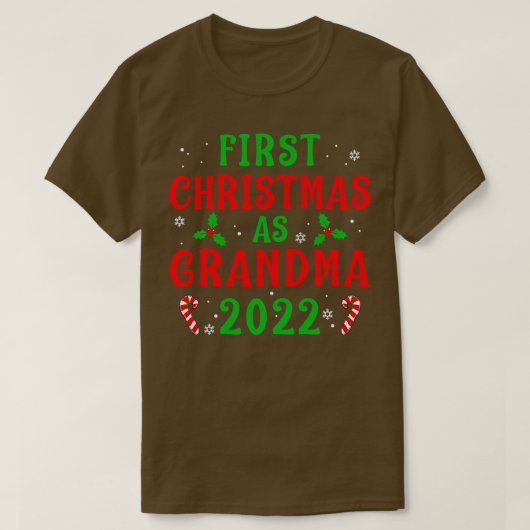 初めてのクリスマスとしておばあちゃんクリスマスおばあちゃんニューgr tシャツ (デザイン正面)