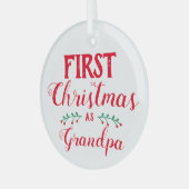 初めてのクリスマスとしてグランドパレッド&ホワイト記念 ガラスオーナメント (正面左)