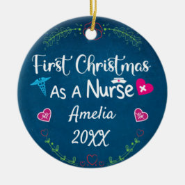 初めてのクリスマスとしてナース2023、名パーソナライズされた前 セラミックオーナメント