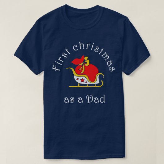 初めてのクリスマスとしてパパおもしろいファミリークリスマスT Tシャツ (デザイン正面)