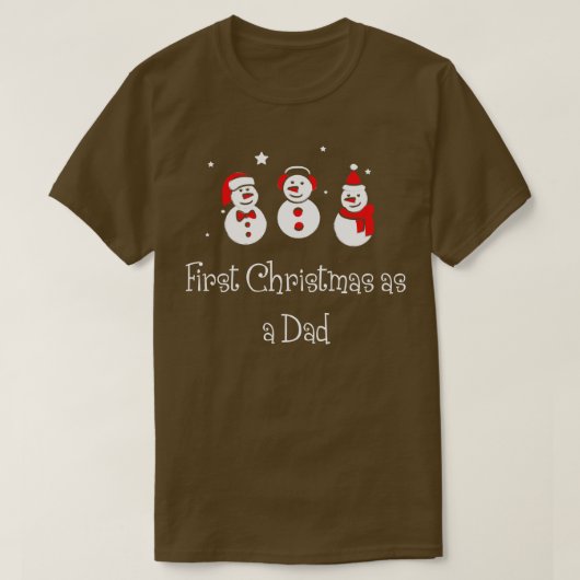 初めてのクリスマスとしてパパおもしろいファミリークリスマスT Tシャツ (デザイン正面)
