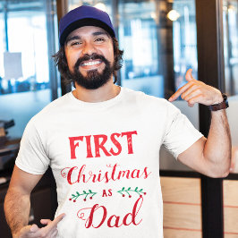 初めてのクリスマスとしてパパファミリーに一致する赤文字 Tシャツ
