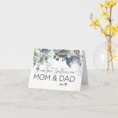 初めてのクリスマスとしてママ&パパ新しい親クリスマスカード カード (黄色い花)