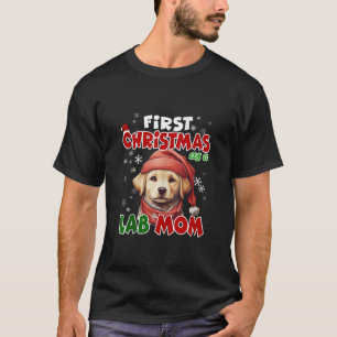 初めてのクリスマスとしてラブラドールママSanta Hat親 Tシャツ