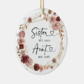 初めてのクリスマスとして叔母ジオメトリボホフローラギフト セラミックオーナメント (右)