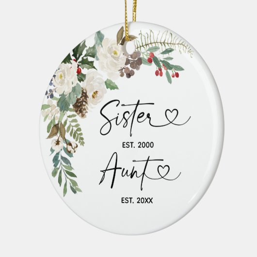 初めてのクリスマスとして叔母セラミックオーナメントギフト セラミックオーナメント (左)