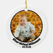 初めてのクリスマスとして叔母2フォトモダンタイポグラフィ セラミックオーナメント (裏面)