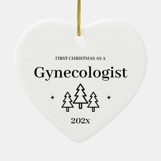 初めてのクリスマスとして婦人科医2024 セラミックオーナメント (裏面)