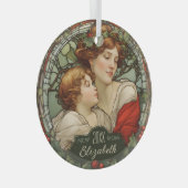 初めてのクリスマスとして新しい母のステンドグラスオーナメント ガラスオーナメント (正面右)