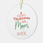 初めてのクリスマスとして母として新しい母のクリスマス セラミックオーナメント (左)