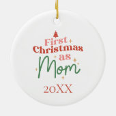 初めてのクリスマスとして母として新しい母のクリスマス セラミックオーナメント (裏面)