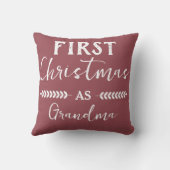 初めてのクリスマスとして祖母のクリスマスファミリー クッション (裏面)