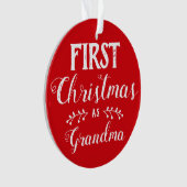 初めてのクリスマスとして赤と白と写真 オーナメント (正面)