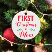 初めてのクリスマスとしてMom白と写真 セラミックオーナメント