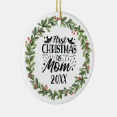 初めてのクリスマスとしてMom Waterカラーリース セラミックオーナメント (右)
