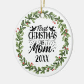 初めてのクリスマスとしてMom Waterカラーリース セラミックオーナメント (左)