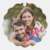 初めてのクリスマスとフォトラブスクリプトモダン オーナメントカード (正面)