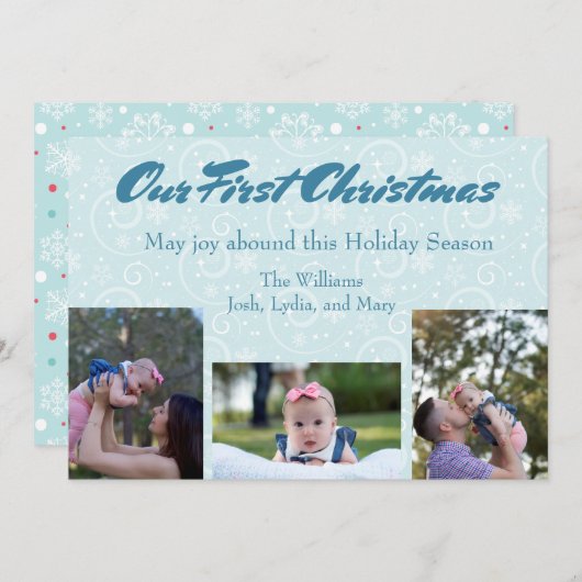 初めてのクリスマスとベビー写真 シーズンカード (正面/裏面)