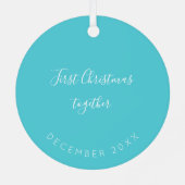 初めてのクリスマスとママ新生児カスタムの写真 メタルオーナメント (裏面)