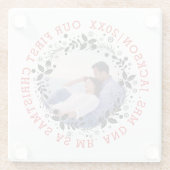 初めてのクリスマスとミセス・ブラックのリース写真 ガラスコースター (裏面)