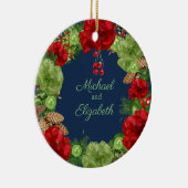 初めてのクリスマスと休日リース セラミックオーナメント (右)