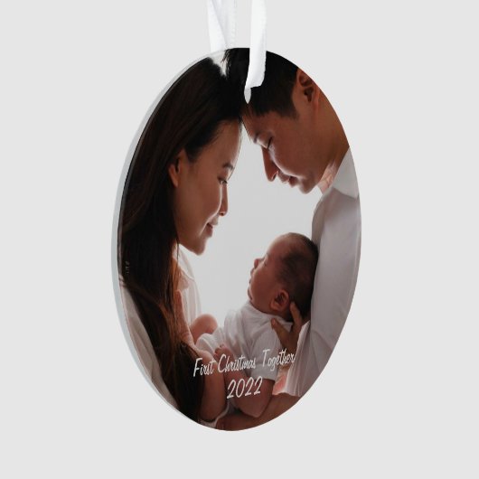 初めてのクリスマスと共に生まれたばかりのベビー オーナメント (正面)