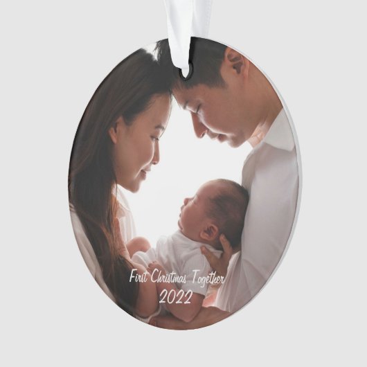 初めてのクリスマスと共に生まれたばかりのベビー オーナメント (正面)
