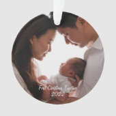 初めてのクリスマスと共に生まれたばかりのベビー オーナメント (正面)