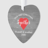 初めてのクリスマスと共に素朴木材 オーナメント (正面)