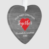 初めてのクリスマスと共に素朴木材 オーナメント (正面)