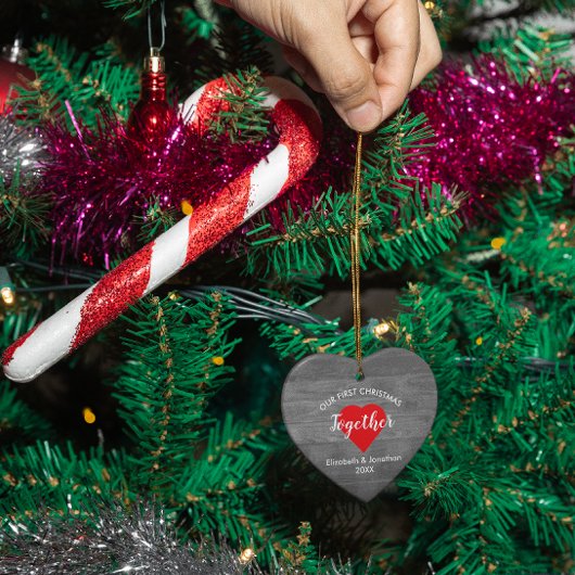 初めてのクリスマスと共に素朴木材 セラミックオーナメント