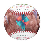 初めてのクリスマスと家族写真 野球ボール (正面)