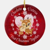 初めてのクリスマスと母と娘トナカイ セラミックオーナメント (裏面)