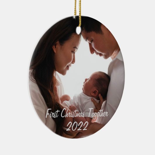 初めてのクリスマスと生まれたばかりのベビー2022 Ce セラミックオーナメント (右)