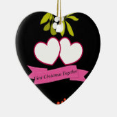 初めてのクリスマスと記念日の編集可能 セラミックオーナメント (右)
