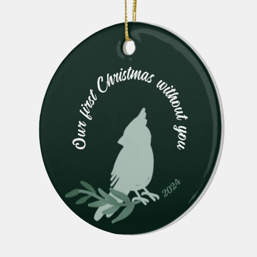 初めてのクリスマスなし（鳥）ショウジョウコウカンチョウメモリアル セラミックオーナメント (左)