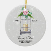初めてのクリスマスによっては休日のクリスマスのオーナメントが家へ帰ります セラミックオーナメント (正面)