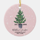 初めてのクリスマスによっては休日のクリスマスのオーナメントが家へ帰ります セラミックオーナメント (正面)