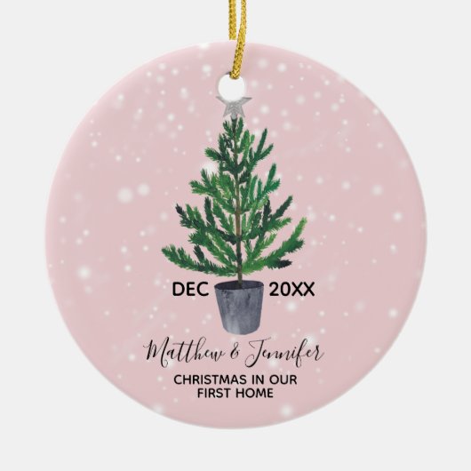 初めてのクリスマスによっては休日のクリスマスのオーナメントが家へ帰ります セラミックオーナメント (正面)