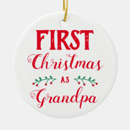 初めてのクリスマスのおじいちゃんとしてのベビーの写真 セラミックオーナメント