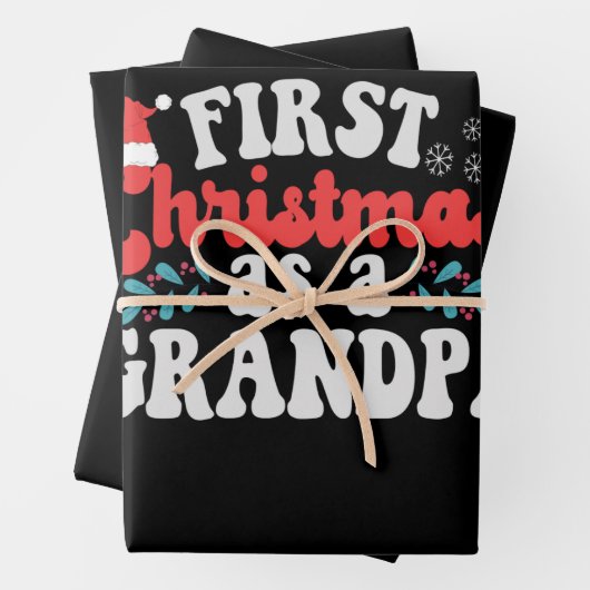 初めてのクリスマスのおじいちゃん妊娠ベビーギフト ラッピングペーパーシート (インサイチュ)