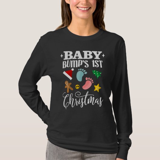 初めてのクリスマスのおなか Tシャツ (正面)