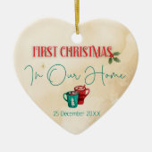初めてのクリスマスのカスタマイズ可能なホームオーナメント セラミックオーナメント (正面)