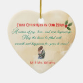 初めてのクリスマスのカスタマイズ可能なホームオーナメント セラミックオーナメント (裏面)