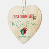 初めてのクリスマスのカスタマイズ可能なホームオーナメント セラミックオーナメント (左)