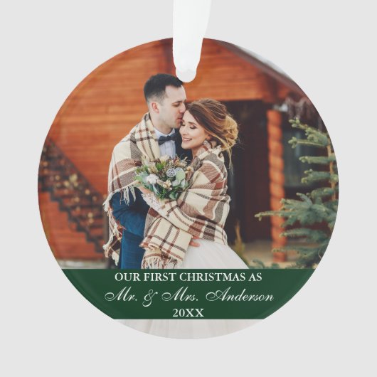 初めてのクリスマスのハエレガントンター·グリーンの脚色 オーナメント (正面)