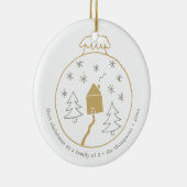 初めてのクリスマスのファミリ3パーソナライズされたベビー セラミックオーナメント (右)