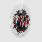 初めてのクリスマスのフローラ写真エレガント オーナメント (正面)